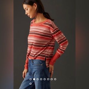 Pilcro and The Letterpress Boxy Crop Long Sleeve Ringer Tee